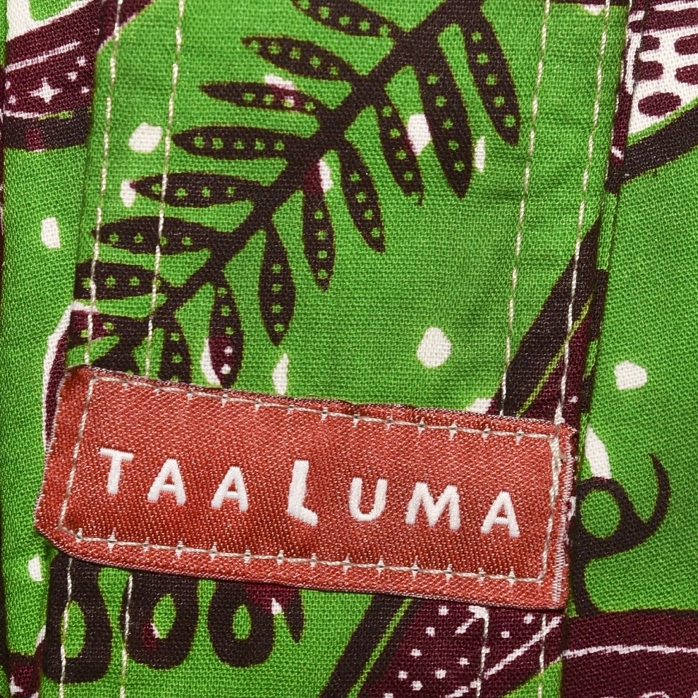 Rare Taaluma Tote backpack green purple drawstring wood toggle button flap - Picture 4 of 4